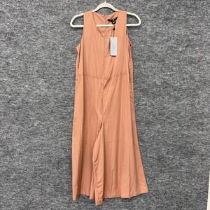 French Connection Jumpsuit Womens XS Mocha Mousse Arielle‎ Sleeveless Wide Leg